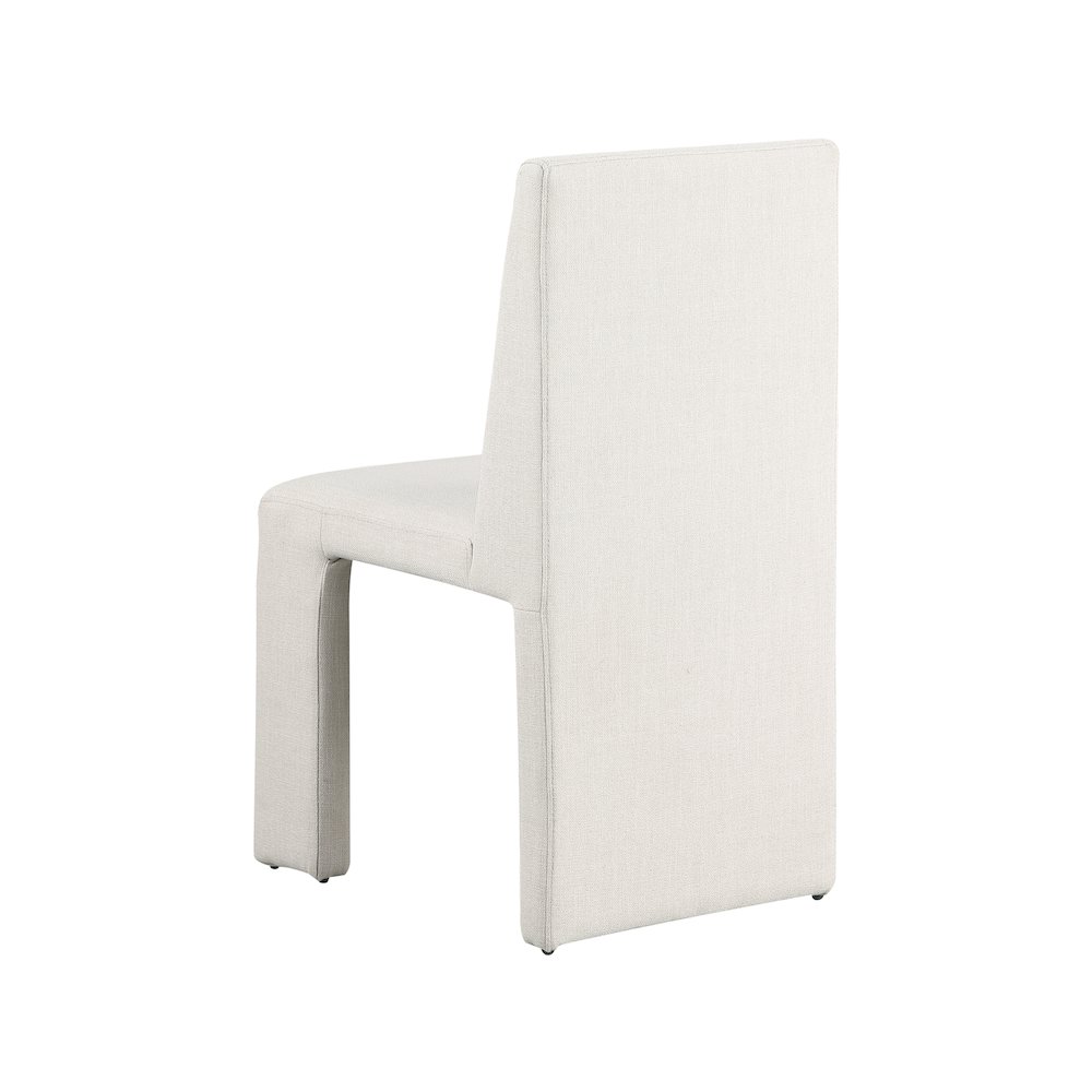 Benson Cream Linen Textured Fabric Dining Chair, Set of 2. Picture 5