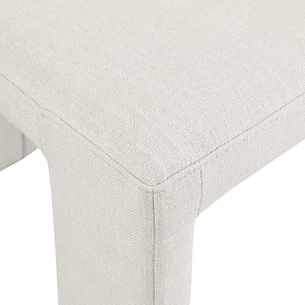 Benson Cream Linen Textured Fabric Dining Chair, Set of 2. Picture 6