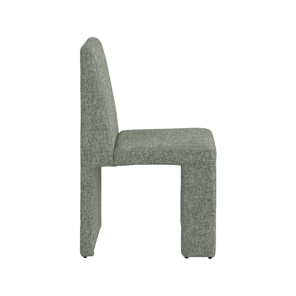 Benson Green Linen Textured Fabric Dining Chair, Set of 2. Picture 4