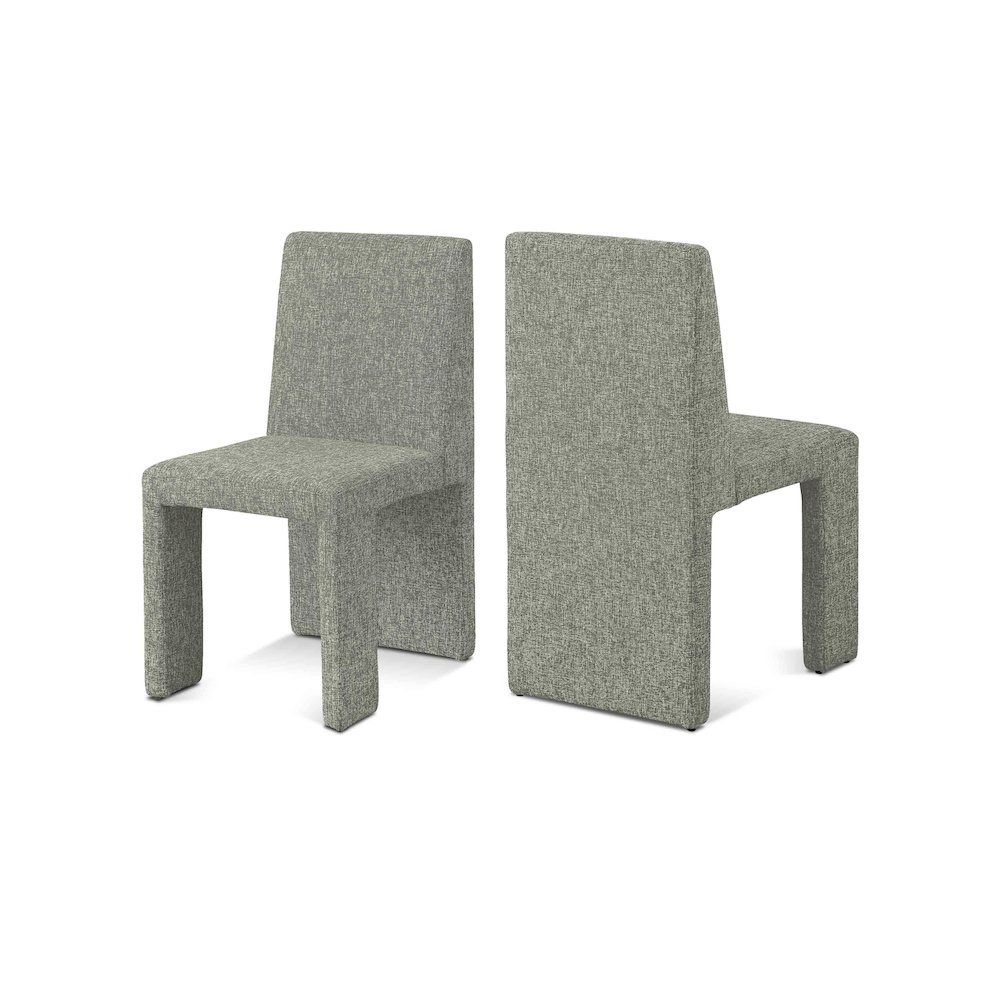 Benson Green Linen Textured Fabric Dining Chair, Set of 2. Picture 1