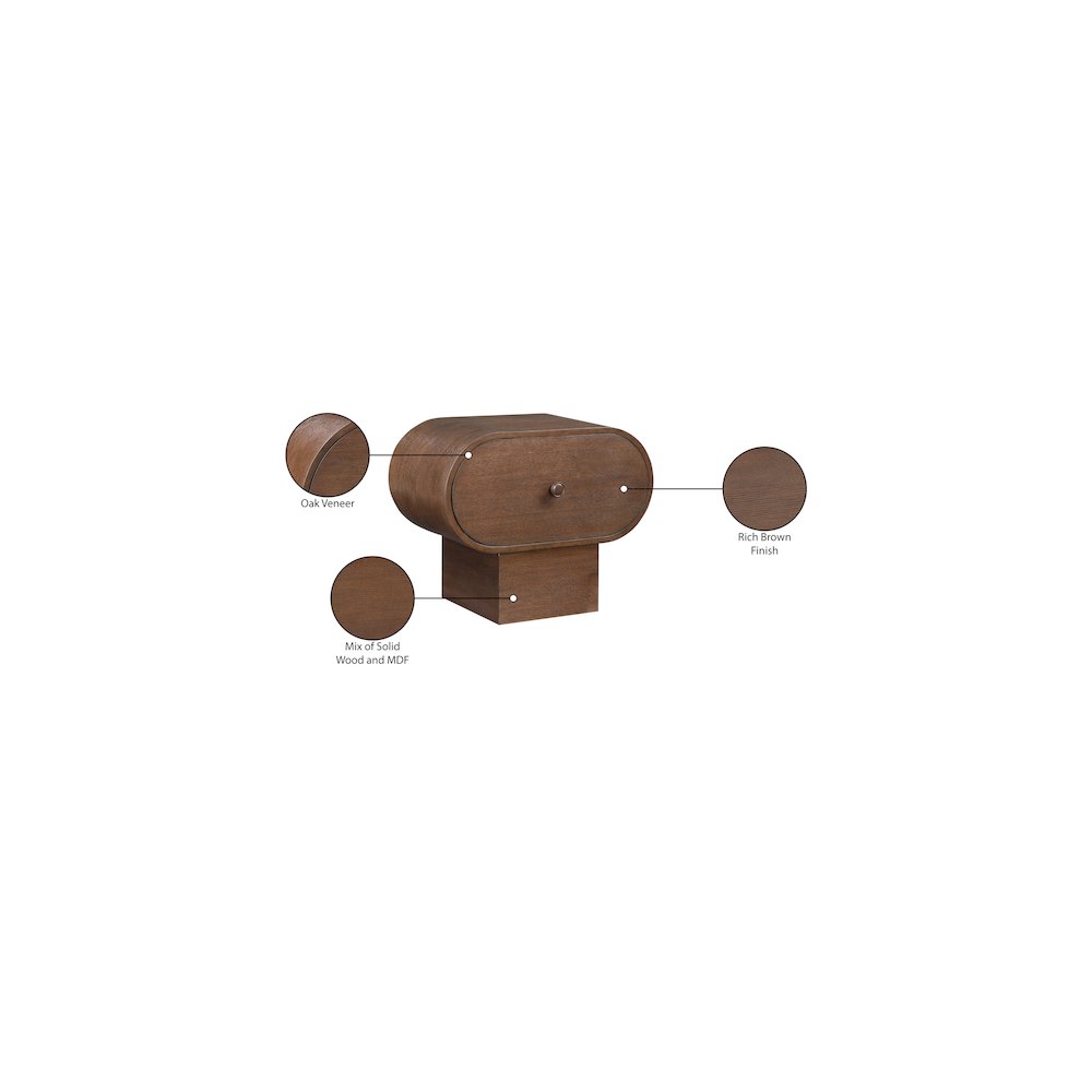 Harlow Brown Night Stand. Picture 11