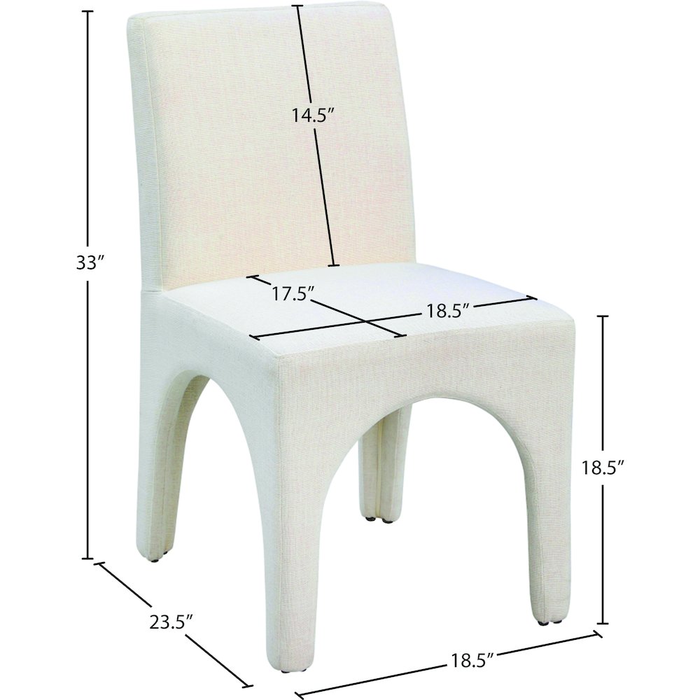 Gramercy Beige Linen Textured Fabric Dining Chair, Set of 2. Picture 8