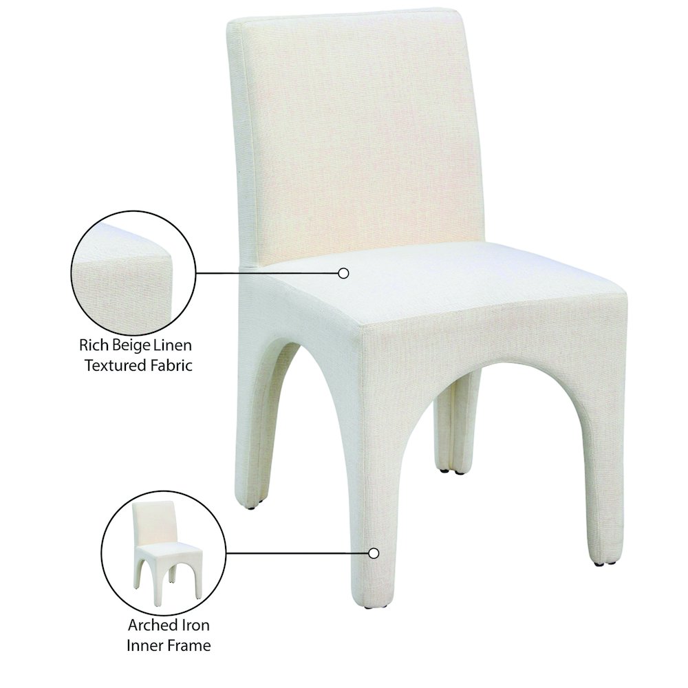 Gramercy Beige Linen Textured Fabric Dining Chair, Set of 2. Picture 9