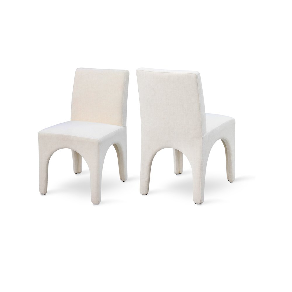 Gramercy Beige Linen Textured Fabric Dining Chair, Set of 2. Picture 1