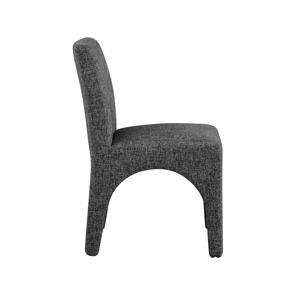 Gramercy Black Linen Textured Fabric Dining Chair, Set of 2. Picture 4