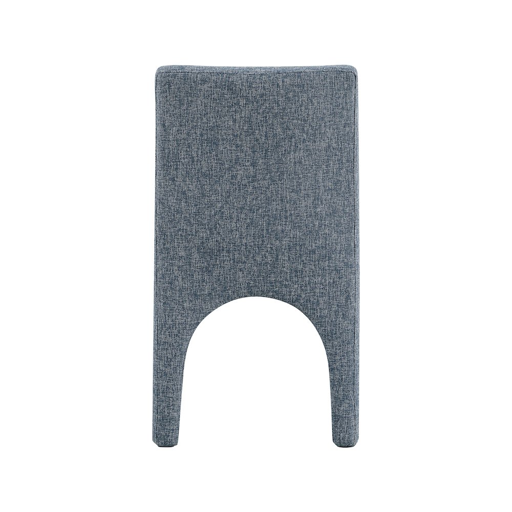Gramercy Blue Linen Textured Fabric Dining Chair, Set of 2. Picture 2