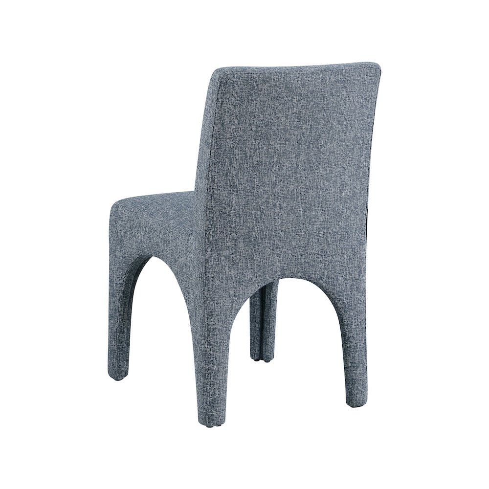 Gramercy Blue Linen Textured Fabric Dining Chair, Set of 2. Picture 5