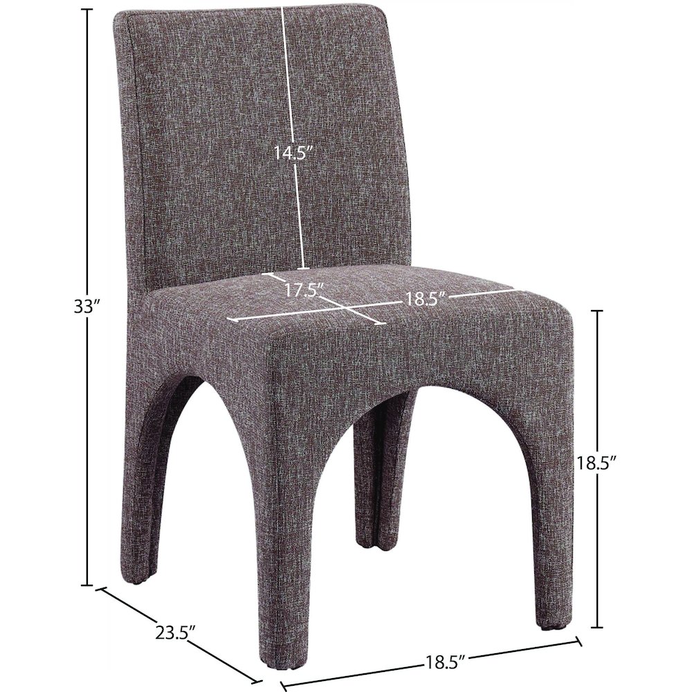 Gramercy Brown Linen Textured Fabric Dining Chair, Set of 2. Picture 8
