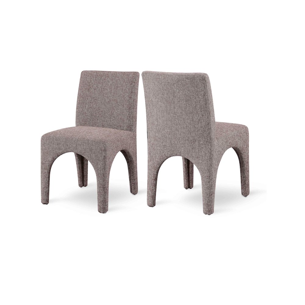 Gramercy Brown Linen Textured Fabric Dining Chair, Set of 2. Picture 1