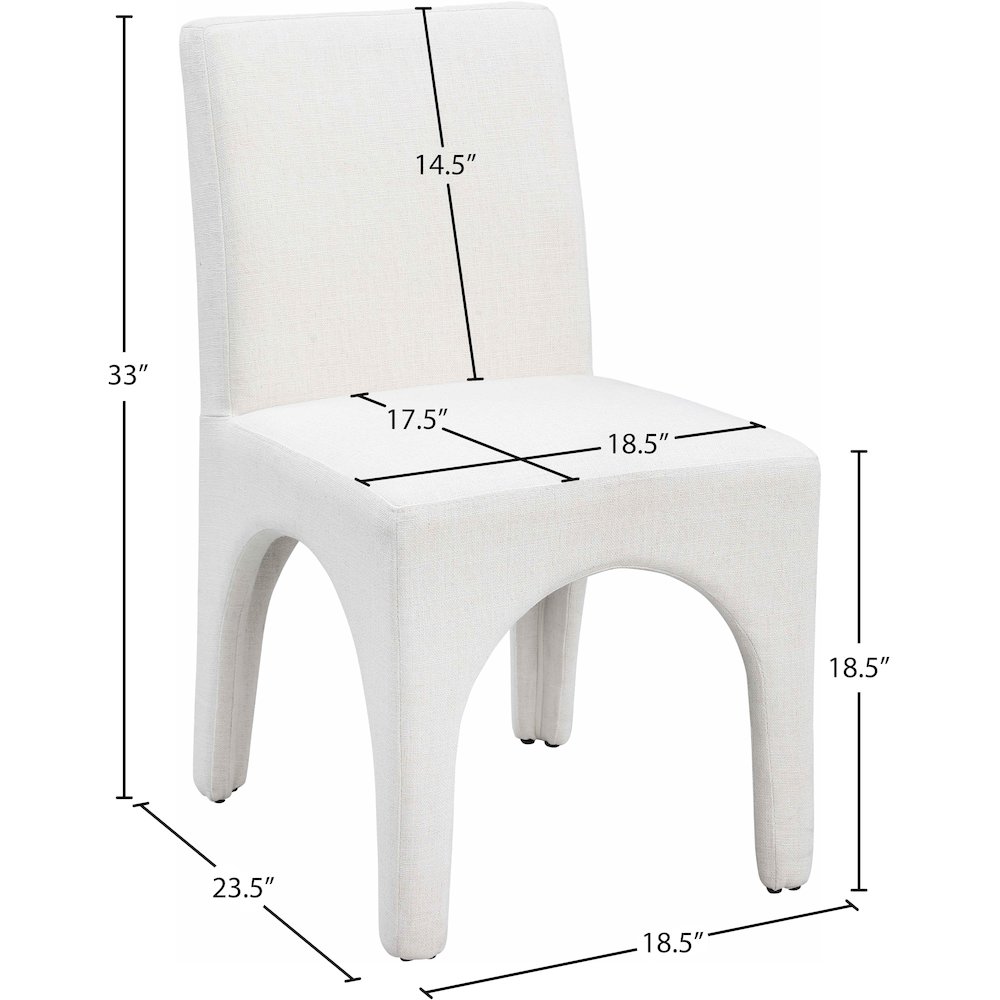 Gramercy Cream Linen Textured Fabric Dining Chair, Set of 2. Picture 8