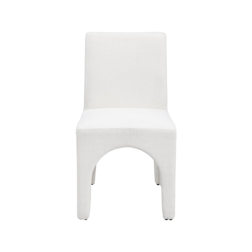 Gramercy Cream Linen Textured Fabric Dining Chair, Set of 2. Picture 3