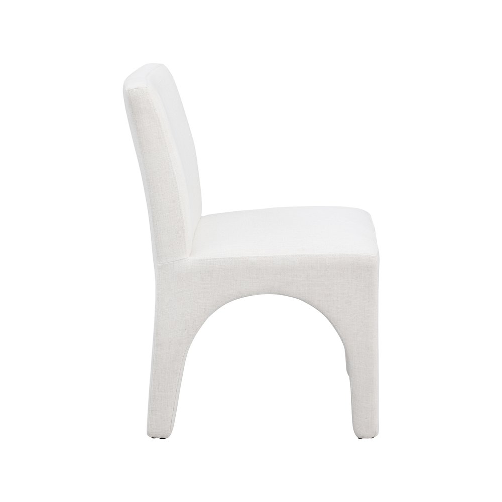 Gramercy Cream Linen Textured Fabric Dining Chair, Set of 2. Picture 4