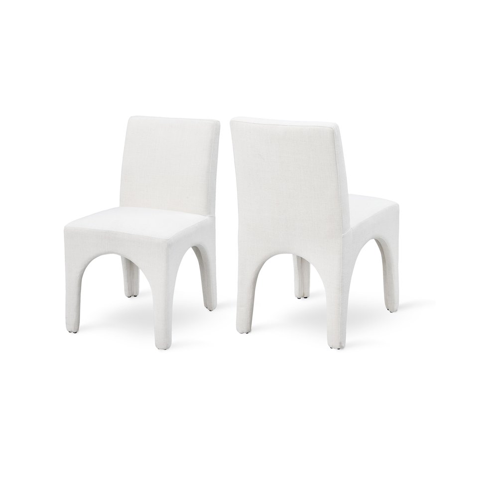 Gramercy Cream Linen Textured Fabric Dining Chair, Set of 2. Picture 1