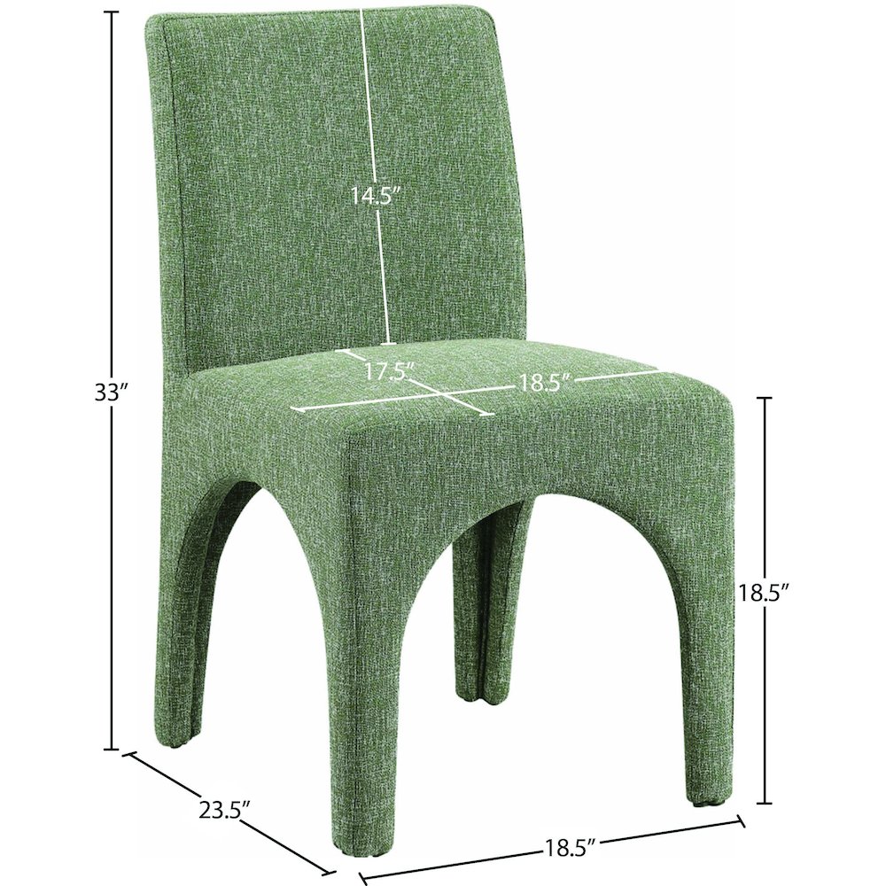 Gramercy Green Linen Textured Fabric Dining Chair, Set of 2. Picture 8
