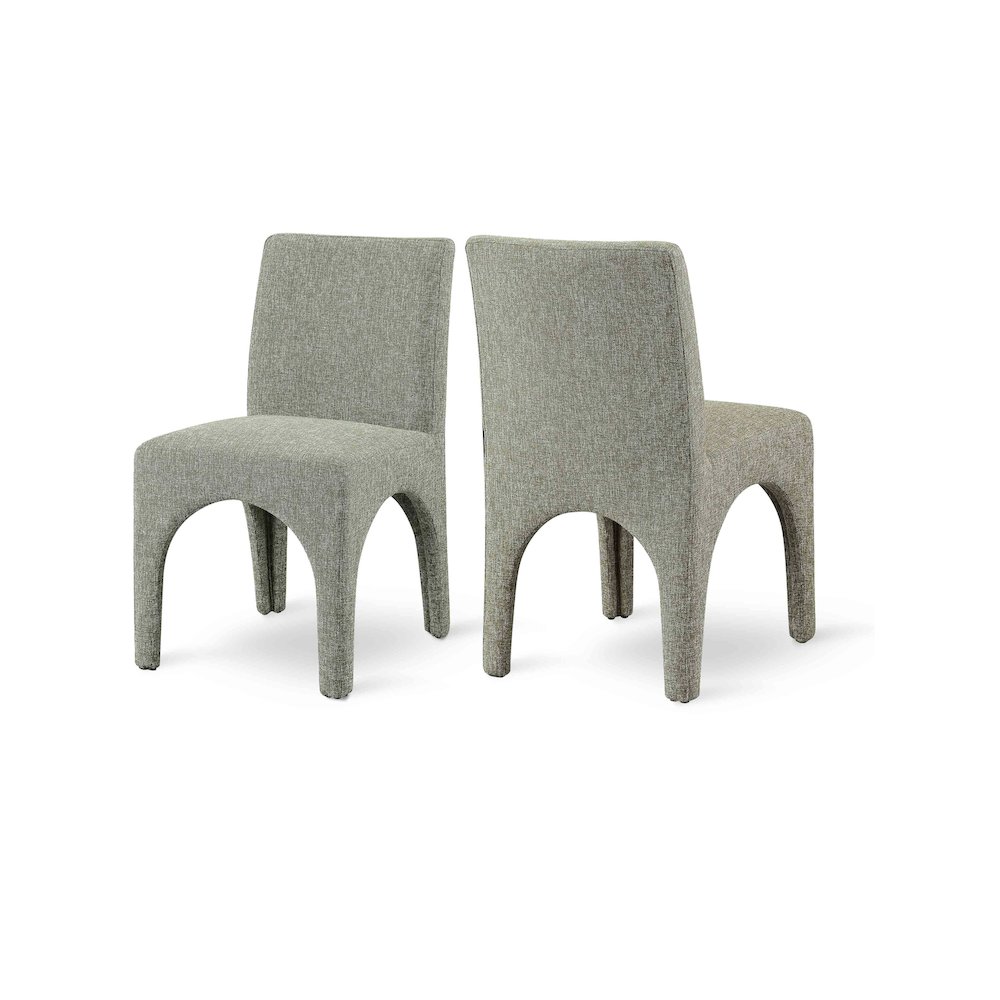 Gramercy Green Linen Textured Fabric Dining Chair, Set of 2. Picture 1