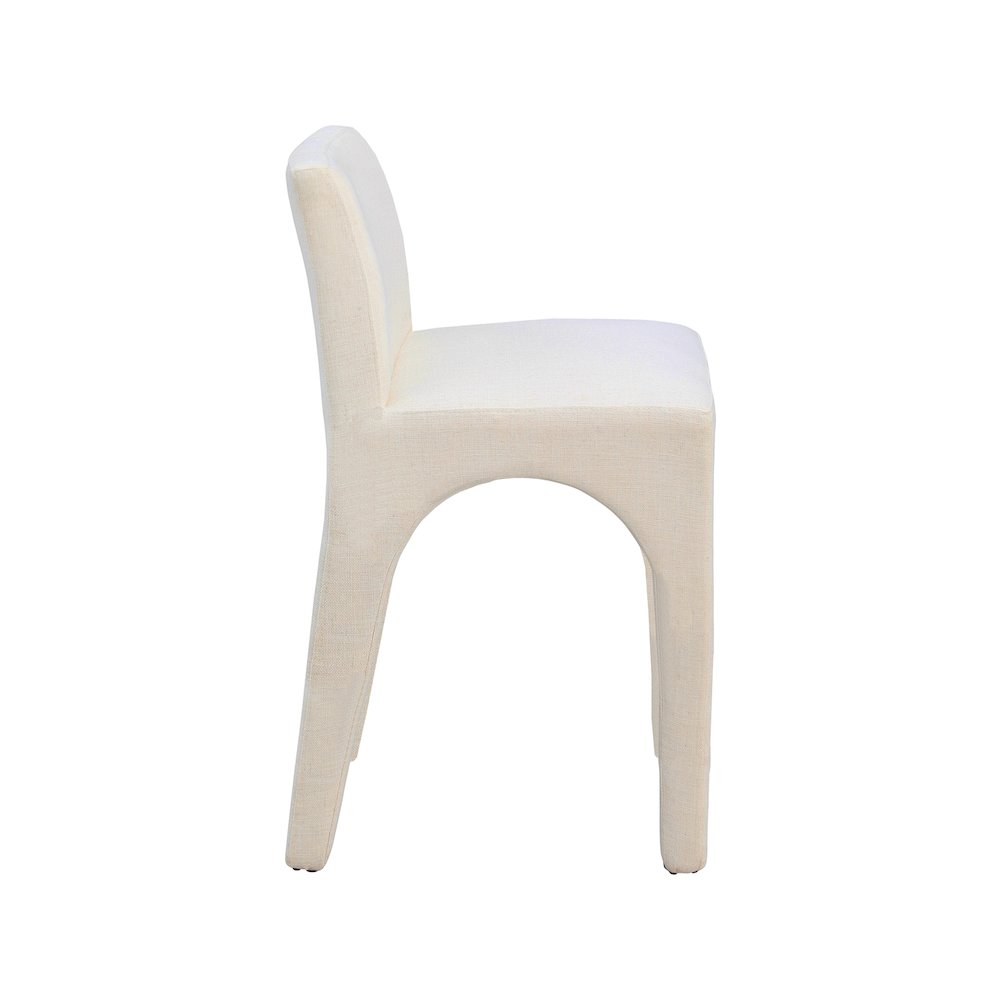 Gramercy Beige Linen Textured Fabric Stool. Picture 4