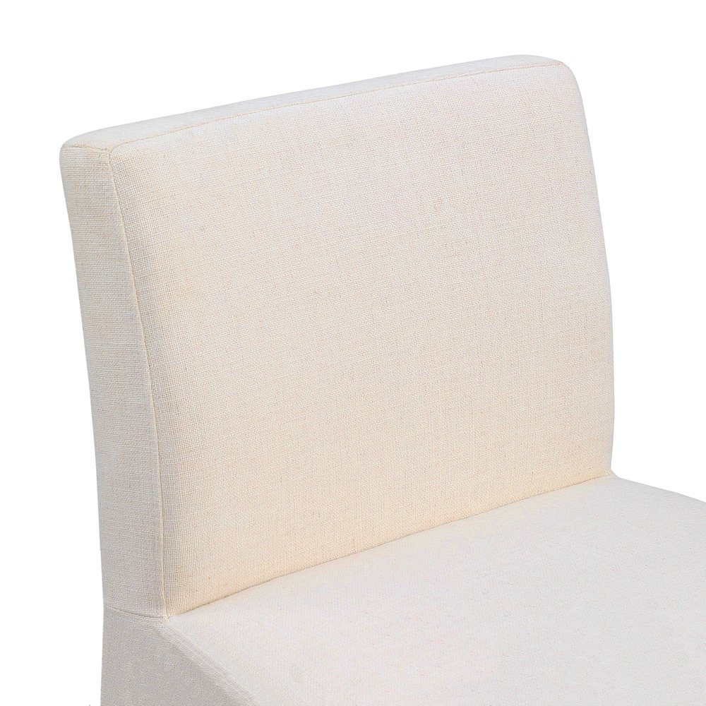 Gramercy Beige Linen Textured Fabric Stool. Picture 6