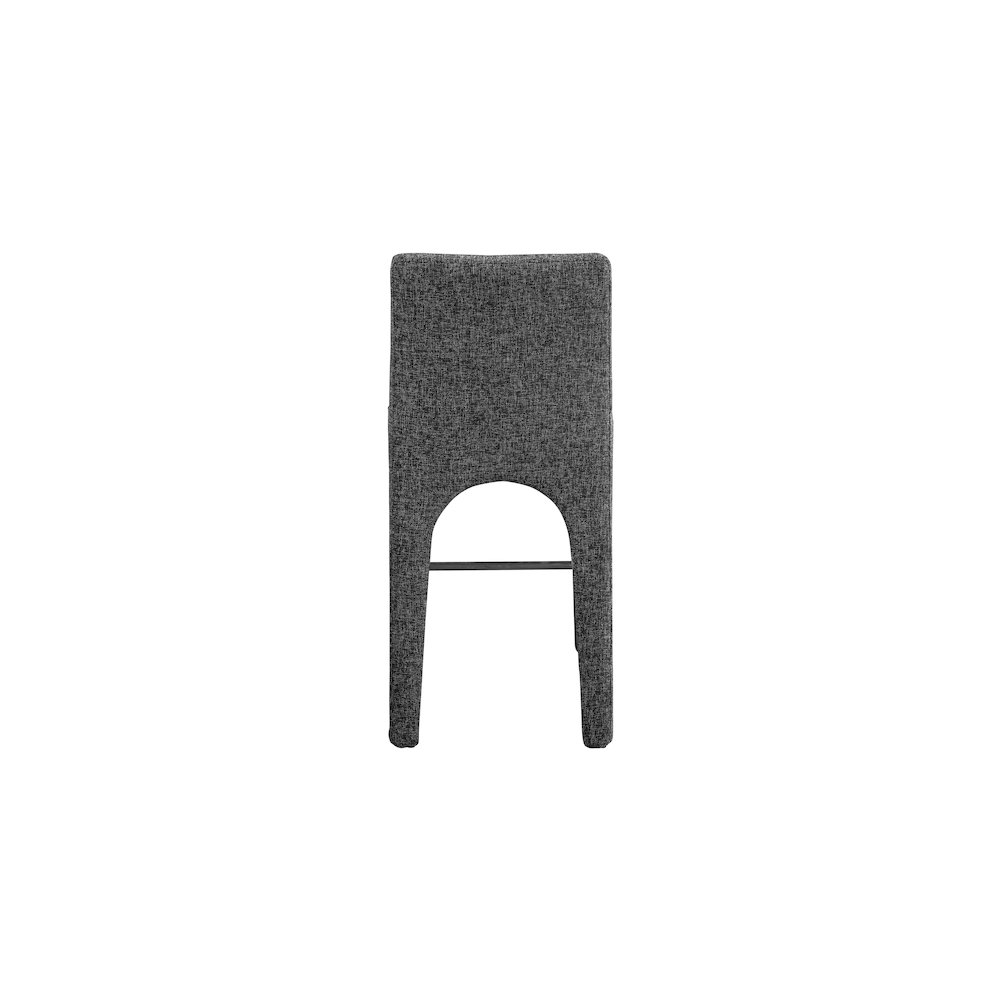 Gramercy Black Linen Textured Fabric Stool. Picture 2