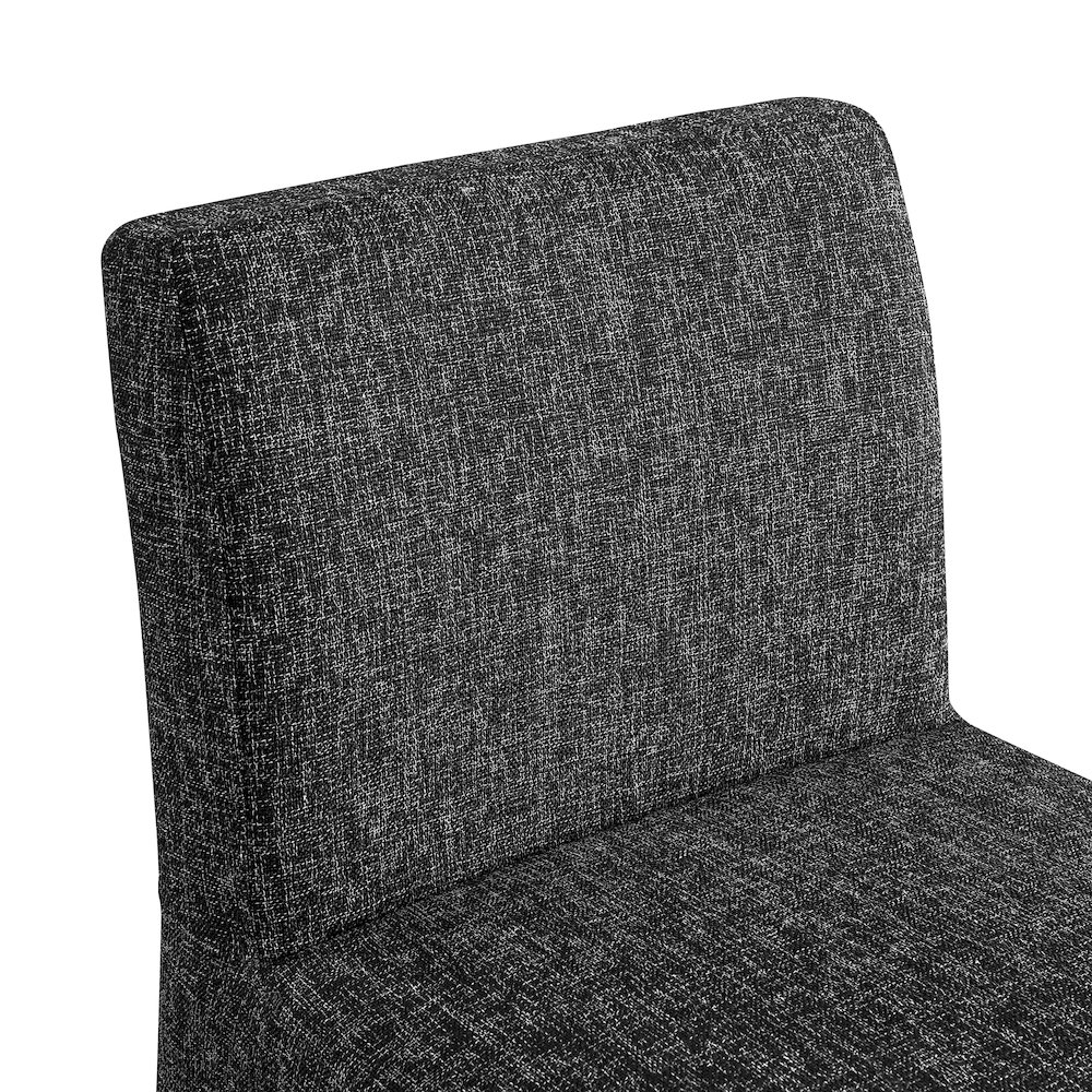 Gramercy Black Linen Textured Fabric Stool. Picture 6
