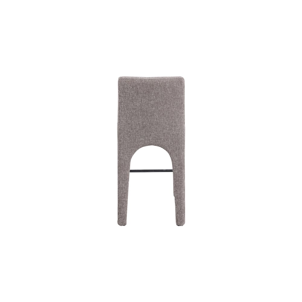 Gramercy Brown Linen Textured Fabric Stool. Picture 2