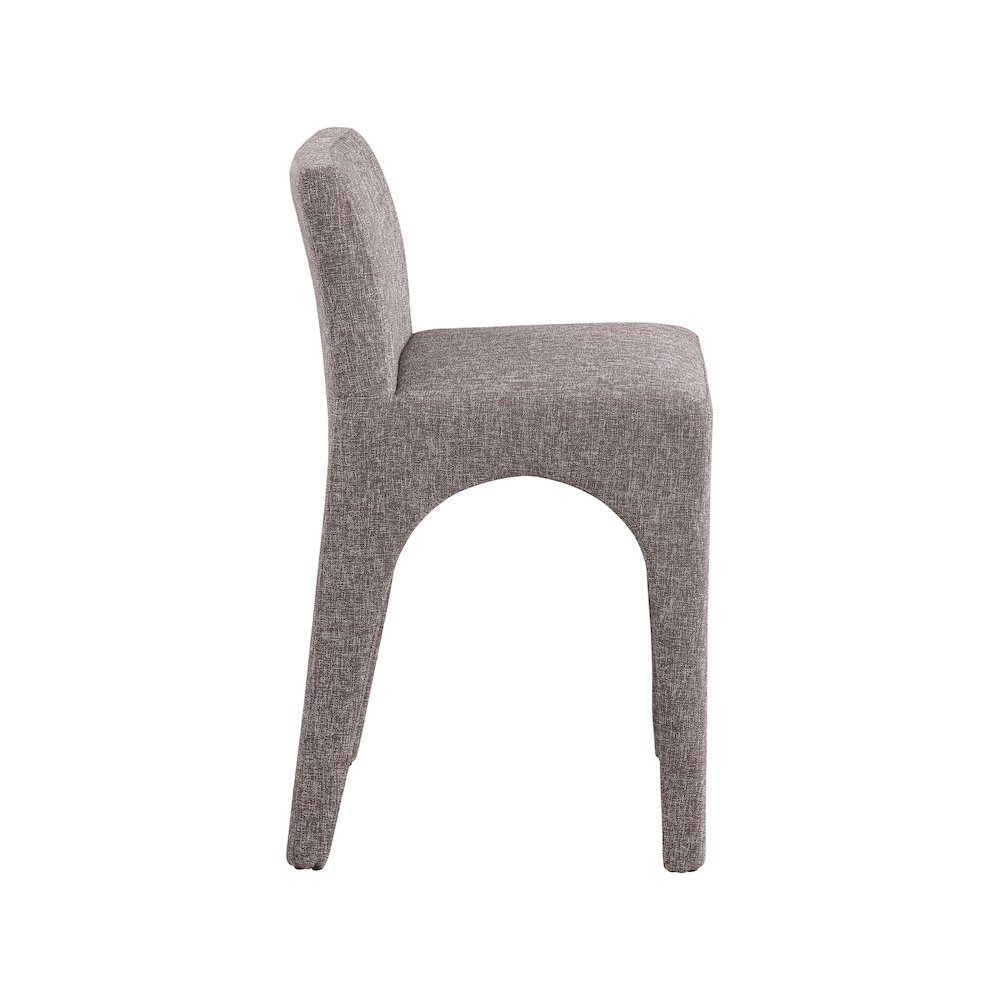 Gramercy Brown Linen Textured Fabric Stool. Picture 4