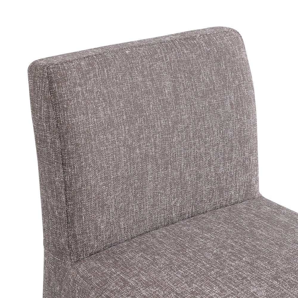 Gramercy Brown Linen Textured Fabric Stool. Picture 6