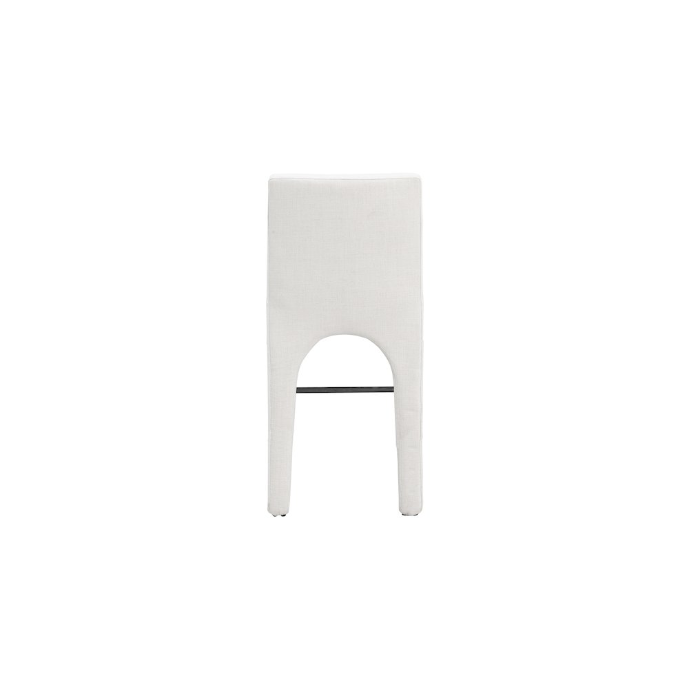 Gramercy Cream Linen Textured Fabric Stool. Picture 2