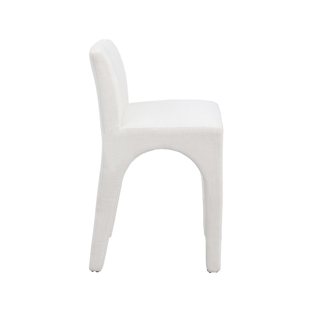 Gramercy Cream Linen Textured Fabric Stool. Picture 4