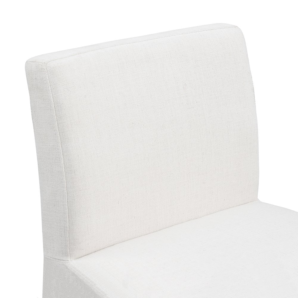 Gramercy Cream Linen Textured Fabric Stool. Picture 6