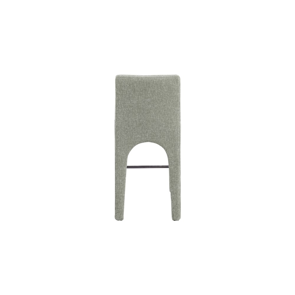 Gramercy Green Linen Textured Fabric Stool. Picture 2