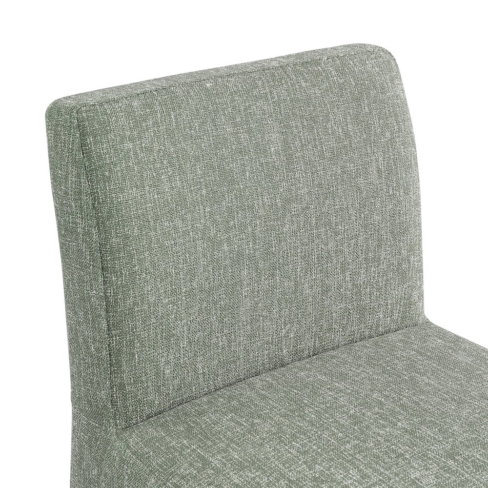 Gramercy Green Linen Textured Fabric Stool. Picture 6