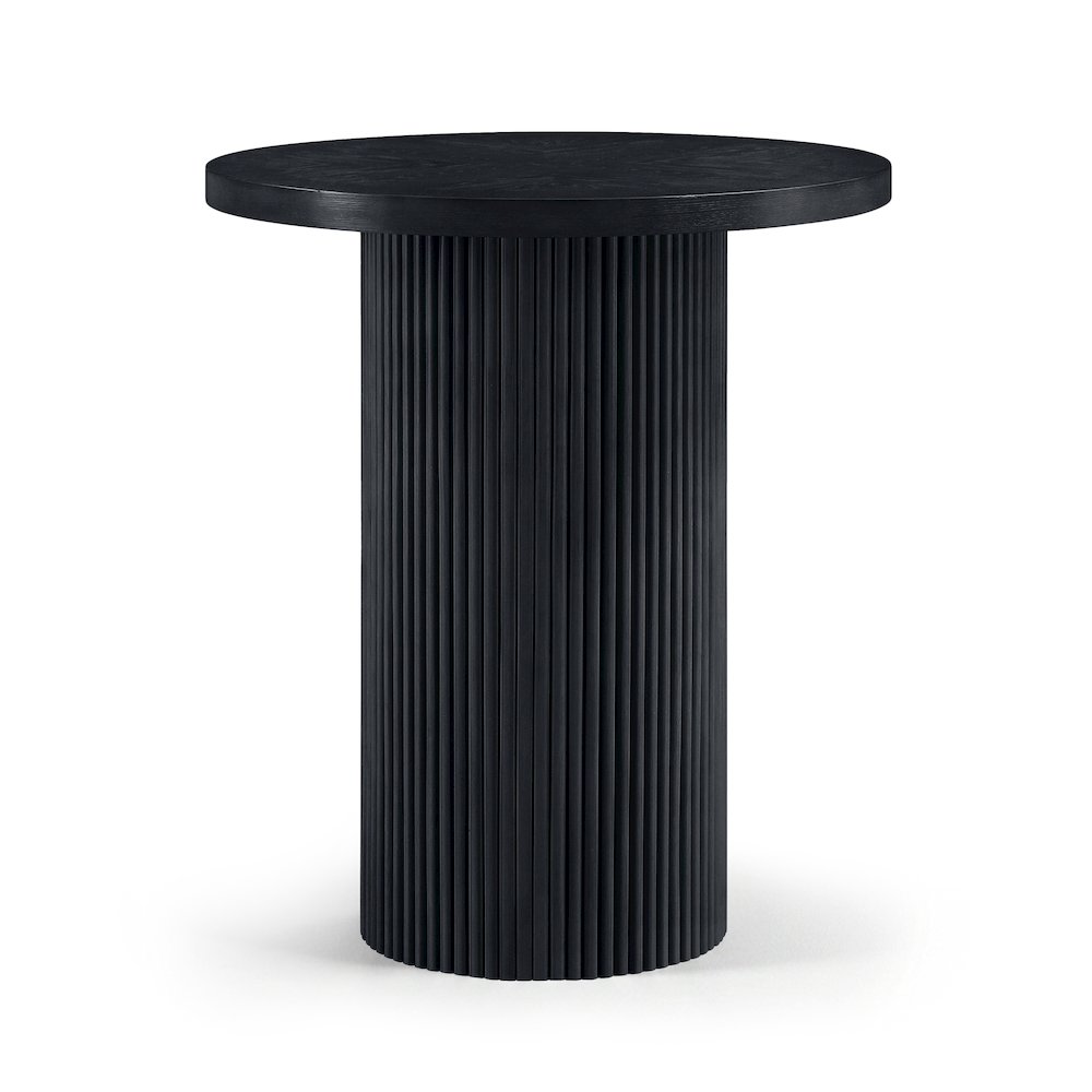 Belinda Black Oak Veneer And Solid Wood Bar Height Table. Picture 1