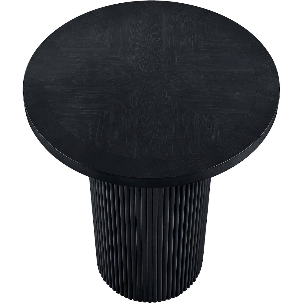 Belinda Black Oak Veneer And Solid Wood Bar Height Table. Picture 4