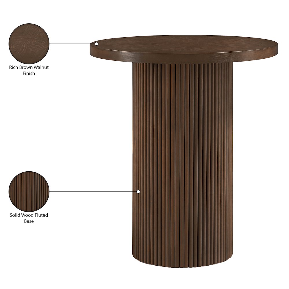 Belinda Brown Oak Veneer And Solid Wood Bar Height Table. Picture 8