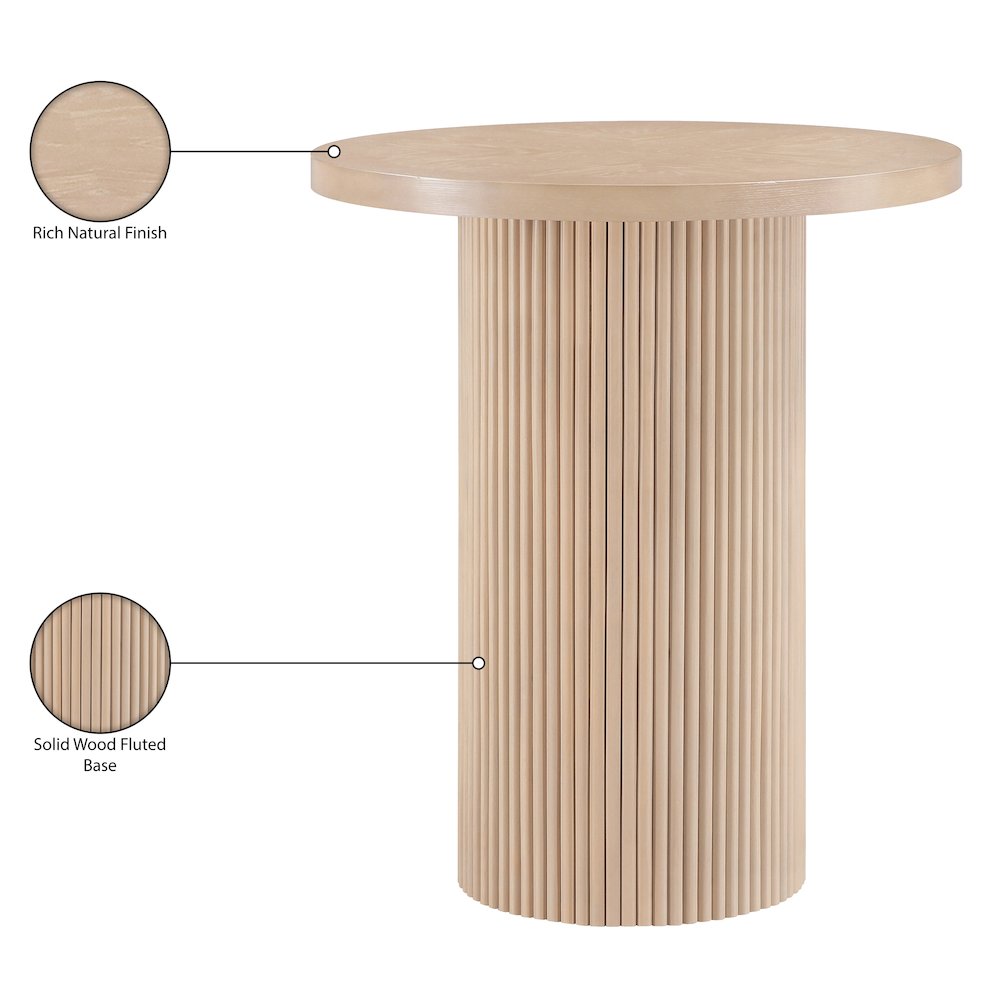 Belinda Natural Oak Veneer And Solid Wood Bar Height Table. Picture 8