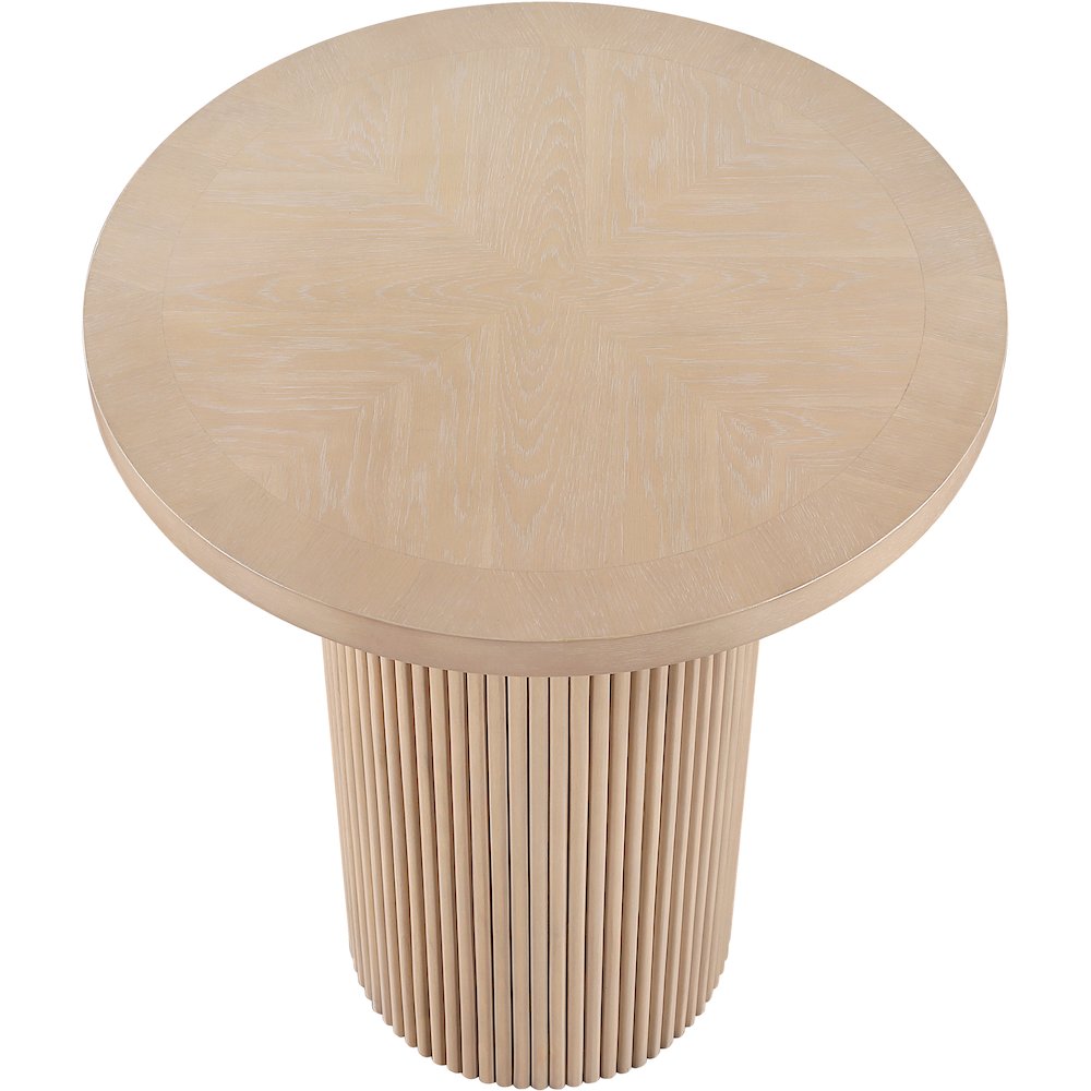 Belinda Natural Oak Veneer And Solid Wood Bar Height Table. Picture 4