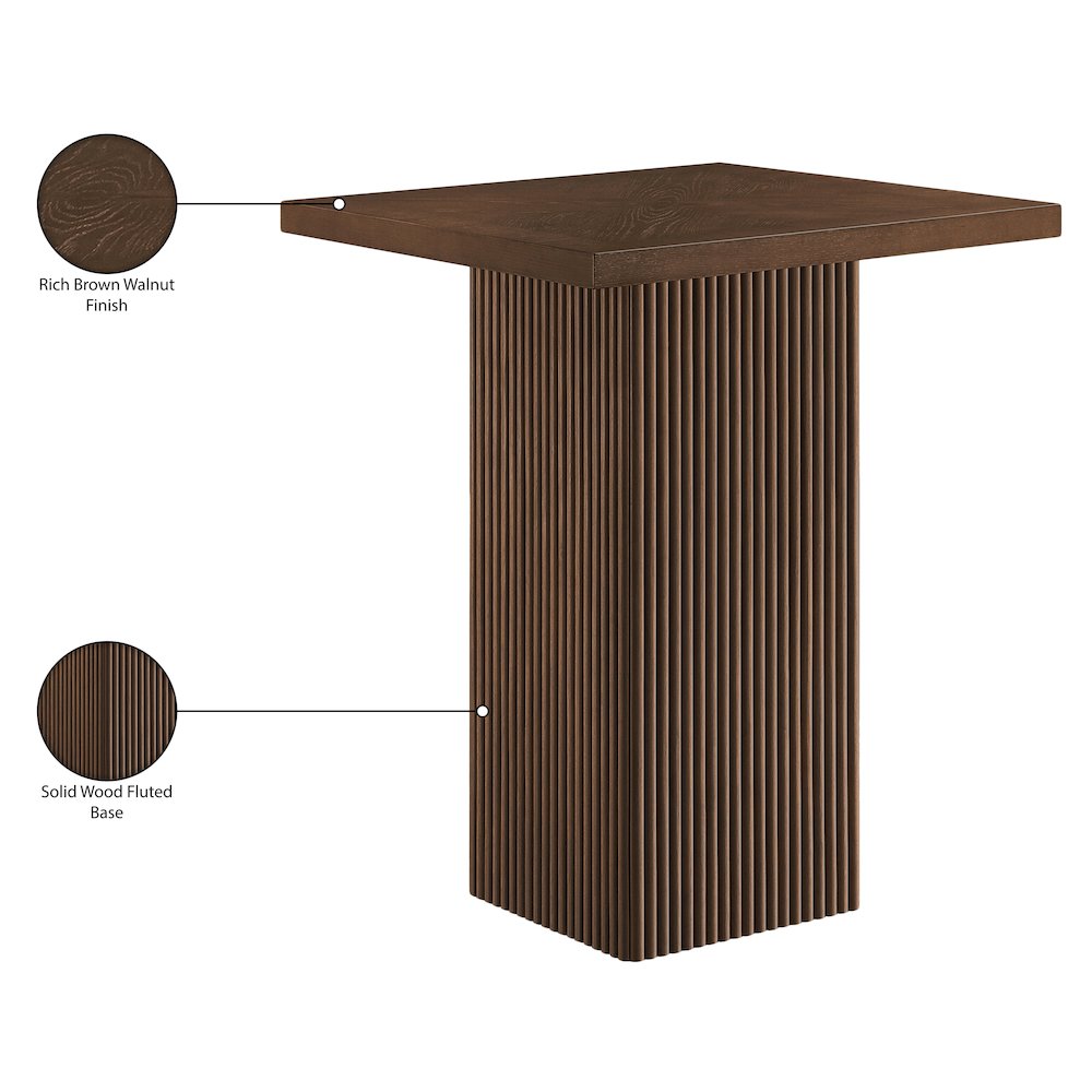 Belinda Brown Oak Veneer And Solid Wood Bar Height Table. Picture 9