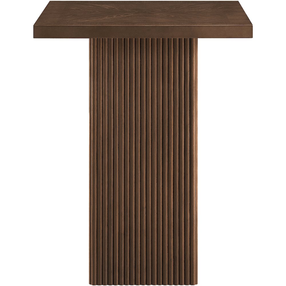 Belinda Brown Oak Veneer And Solid Wood Bar Height Table. Picture 3