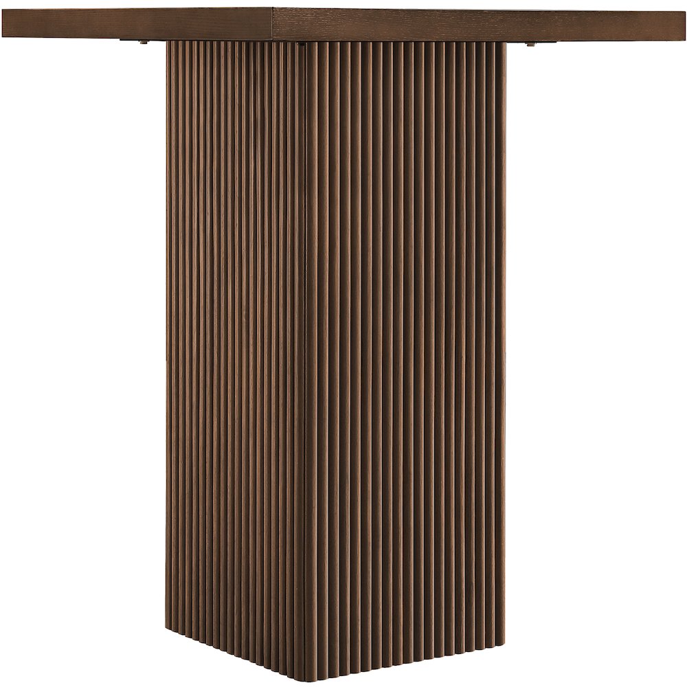 Belinda Brown Oak Veneer And Solid Wood Bar Height Table. Picture 4