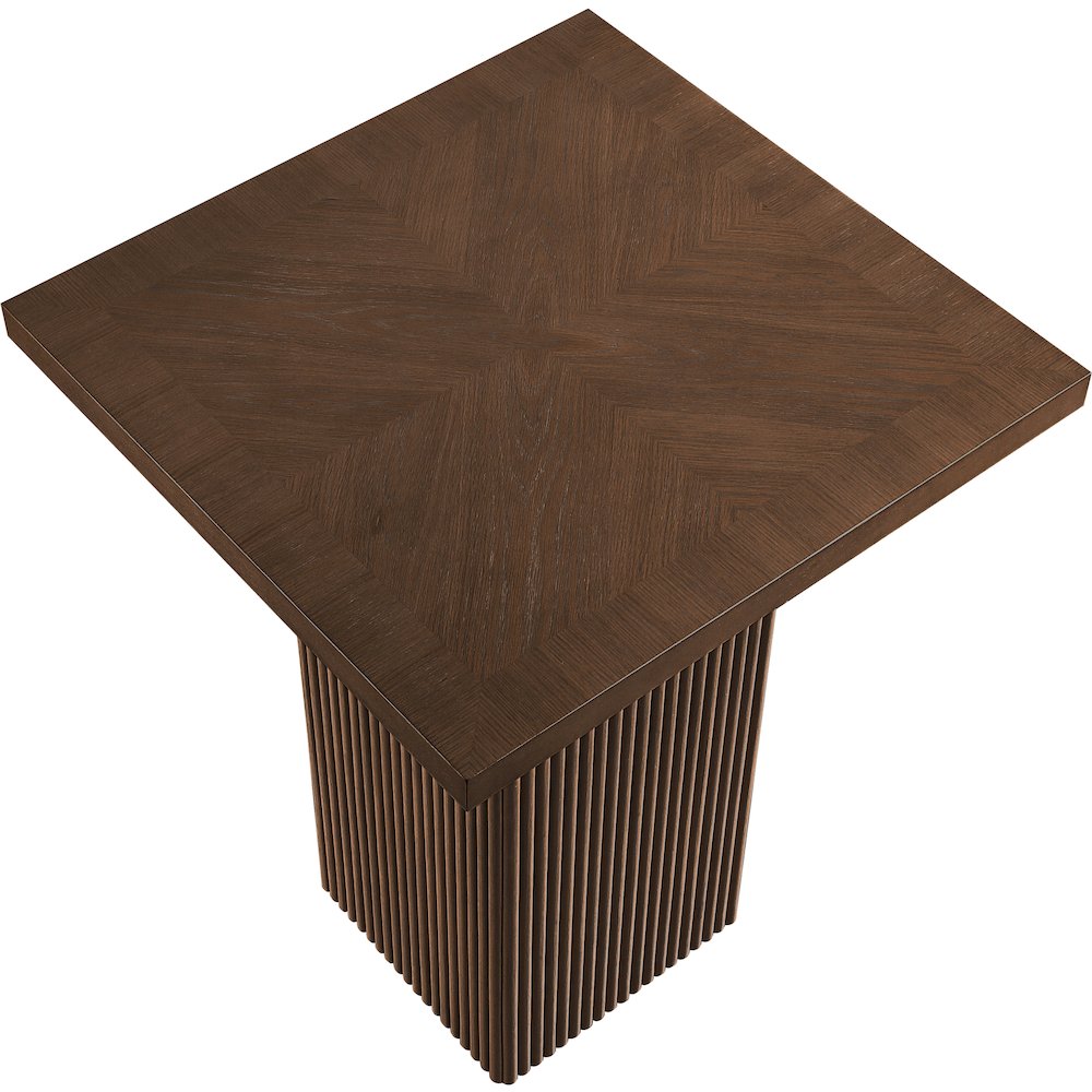 Belinda Brown Oak Veneer And Solid Wood Bar Height Table. Picture 5