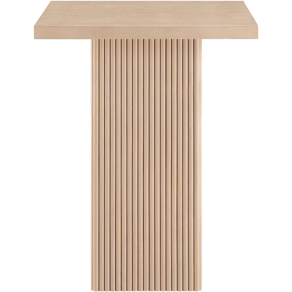 Belinda Natural Oak Veneer And Solid Wood Bar Height Table. Picture 3