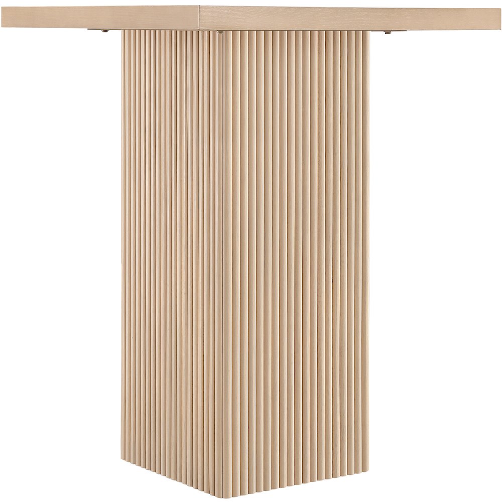 Belinda Natural Oak Veneer And Solid Wood Bar Height Table. Picture 4