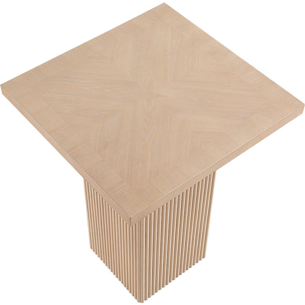 Belinda Natural Oak Veneer And Solid Wood Bar Height Table. Picture 5