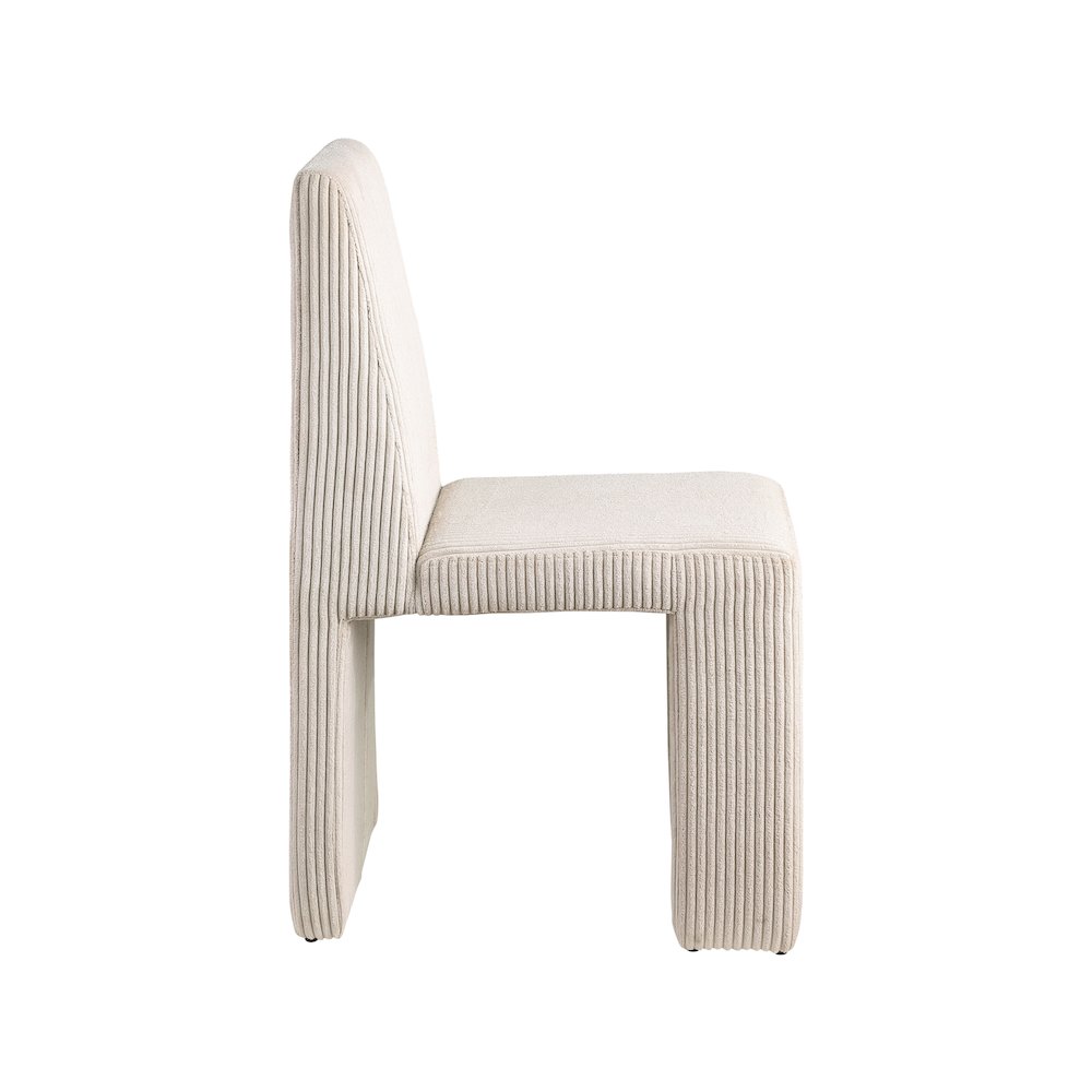 Benson Beige Microsuede Corduroy Fabric Dining Chair, Set of 2. Picture 3