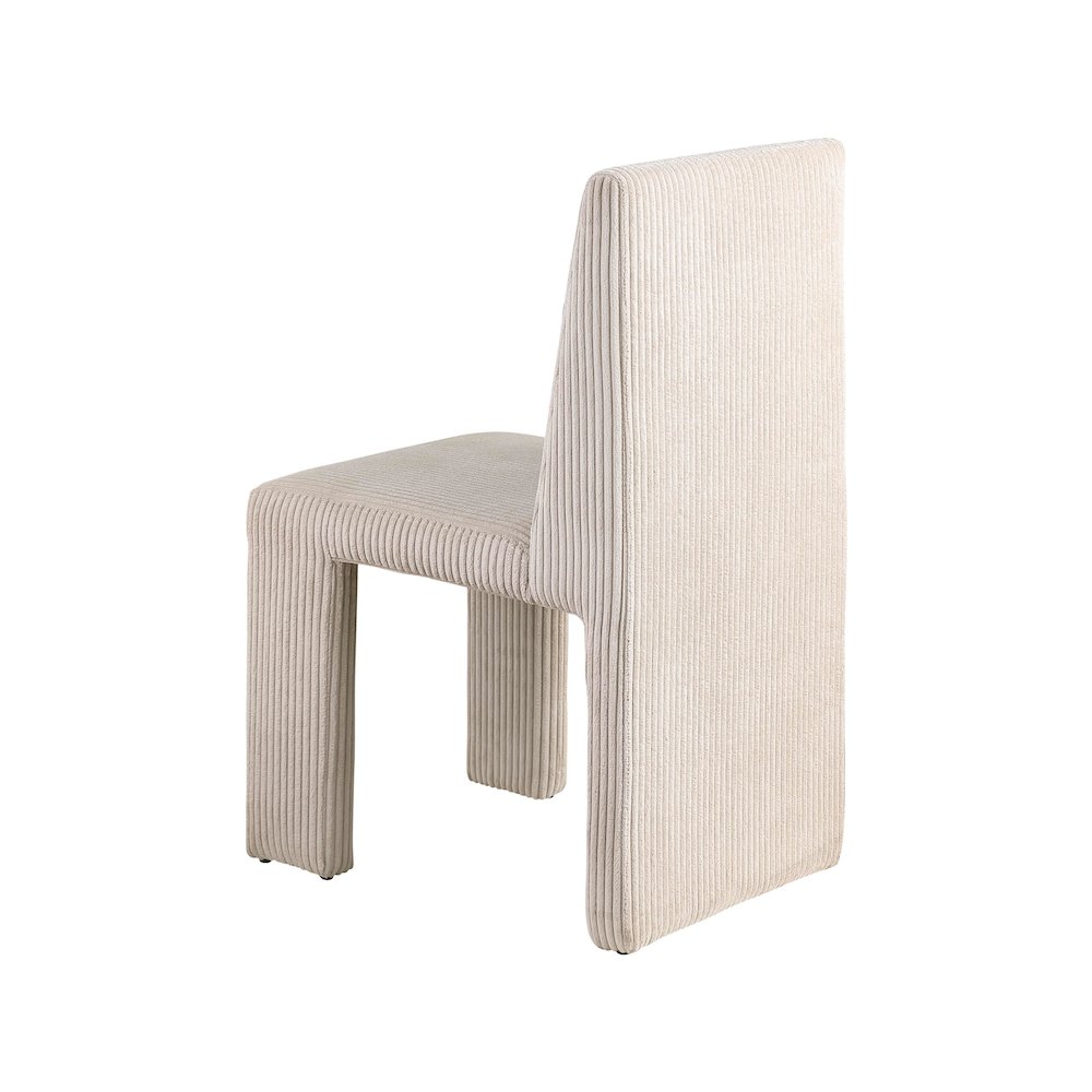 Benson Beige Microsuede Corduroy Fabric Dining Chair, Set of 2. Picture 5