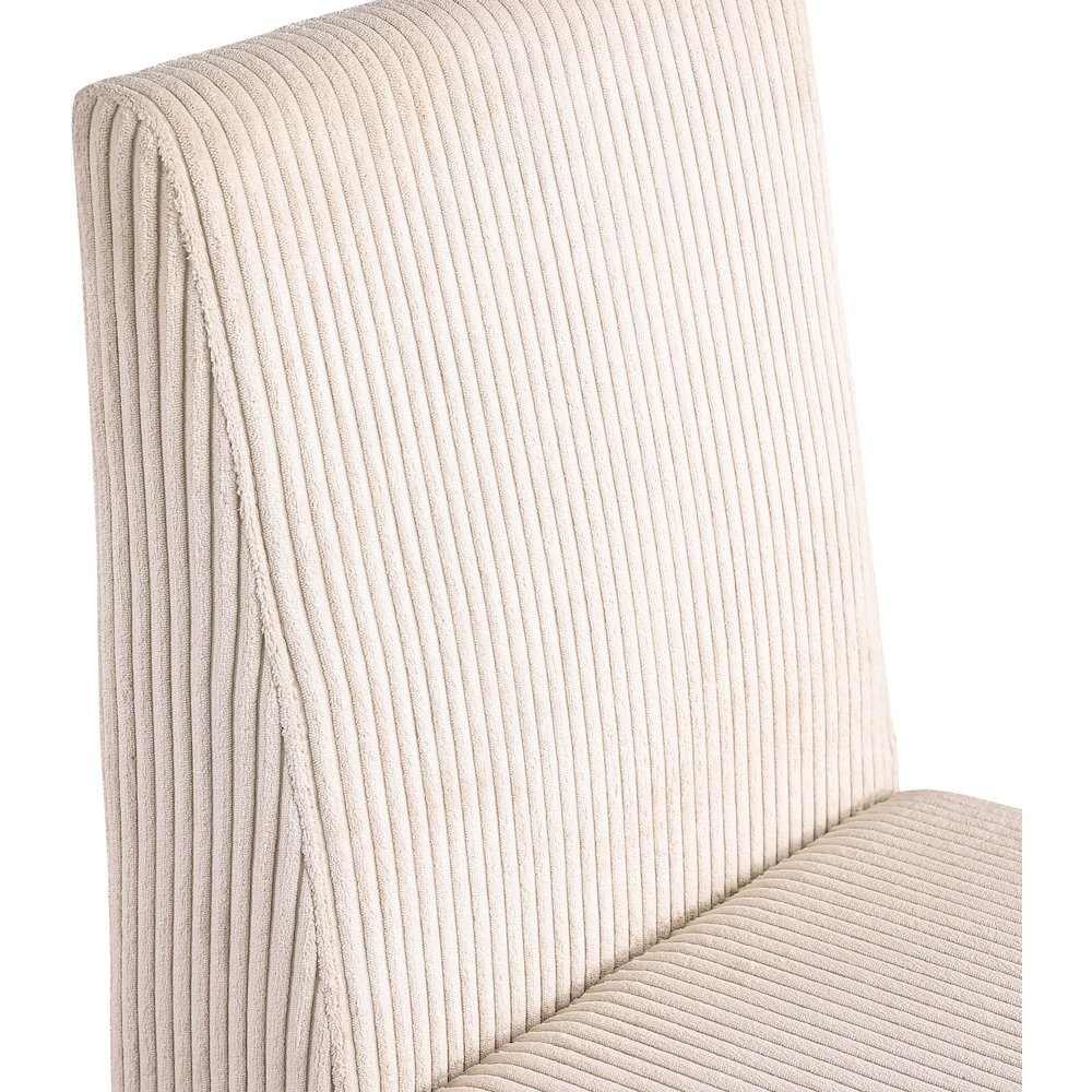 Benson Beige Microsuede Corduroy Fabric Dining Chair, Set of 2. Picture 6