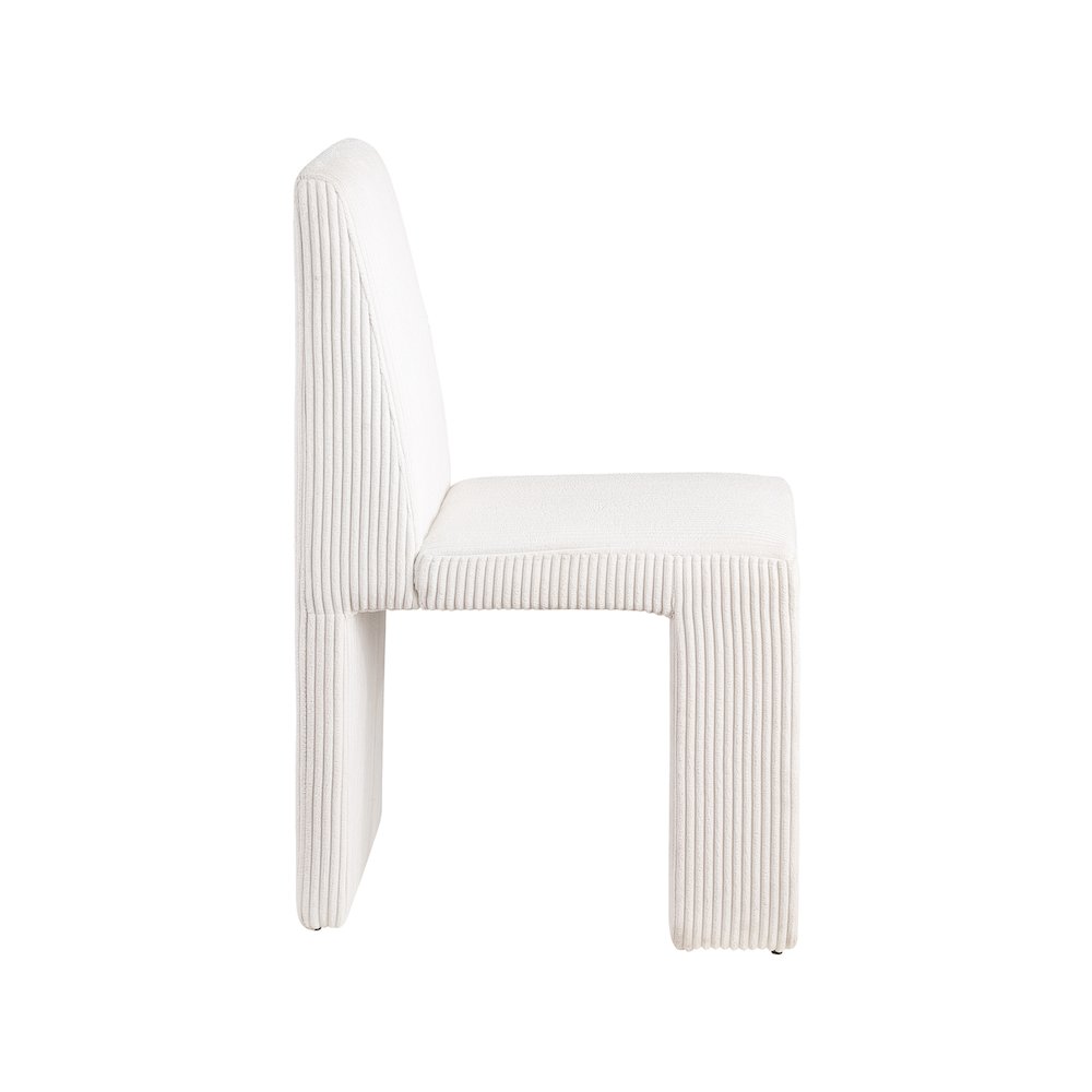 Benson Cream Microsuede Corduroy Fabric Dining Chair, Set of 2. Picture 3