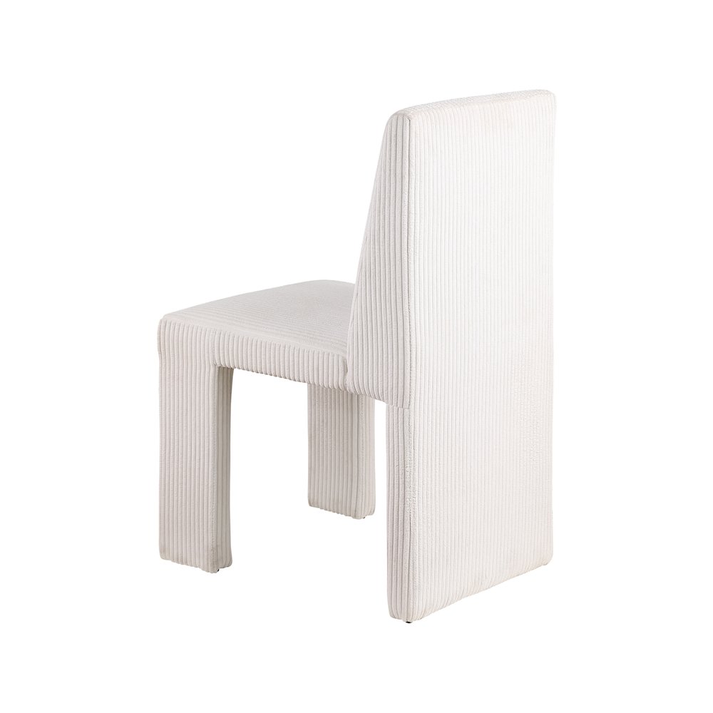 Benson Cream Microsuede Corduroy Fabric Dining Chair, Set of 2. Picture 5