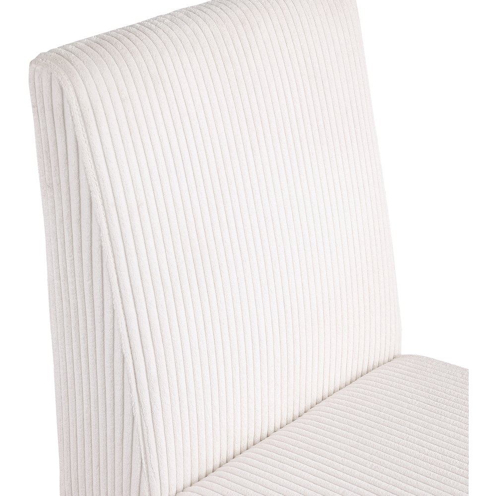 Benson Cream Microsuede Corduroy Fabric Dining Chair, Set of 2. Picture 6