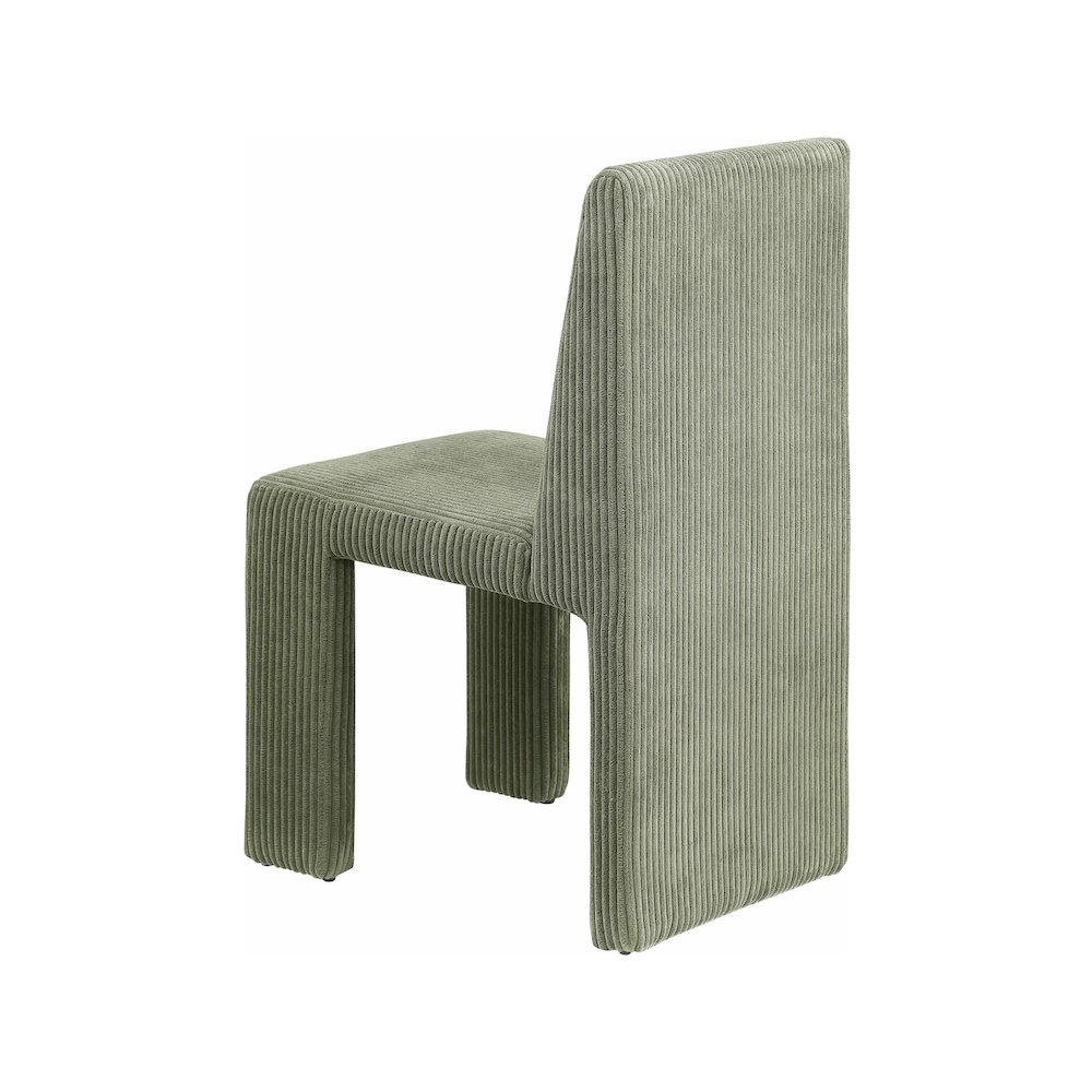 Benson Green Microsuede Corduroy Fabric Dining Chair, Set of 2. Picture 5